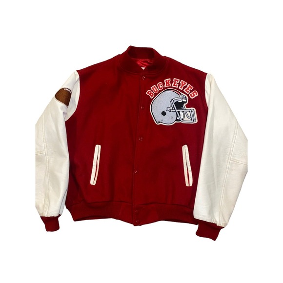 Vintage Ohio State Buckeyes Chalk-Line Wool Letterman Varsity